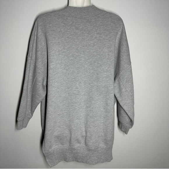 Zara | Oversized Grey Faux Fur Detail Sweatshirt - Picture 5 of 7